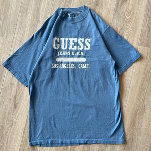 Guess USA Georges Marciano Unisex Large Blue T-Shirt Vintage 90s Streetwear READ